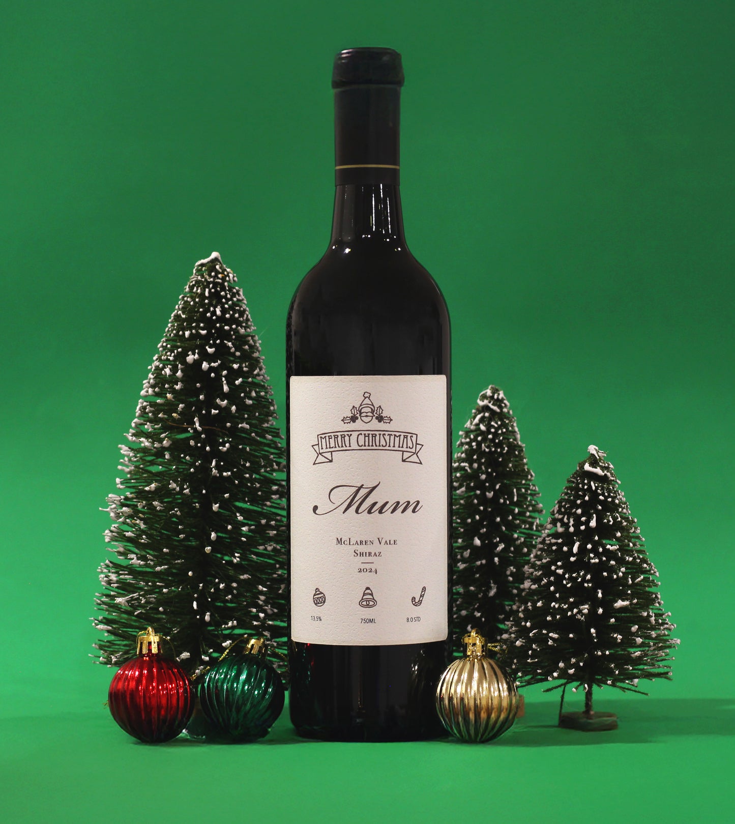 Personalised Christmas Wine label + bottle!